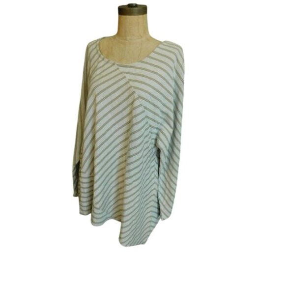 Soft Surroundings Size 1X Plus Size Striped Tunic Knit Long Sleeve Top - Picture 2 of 3